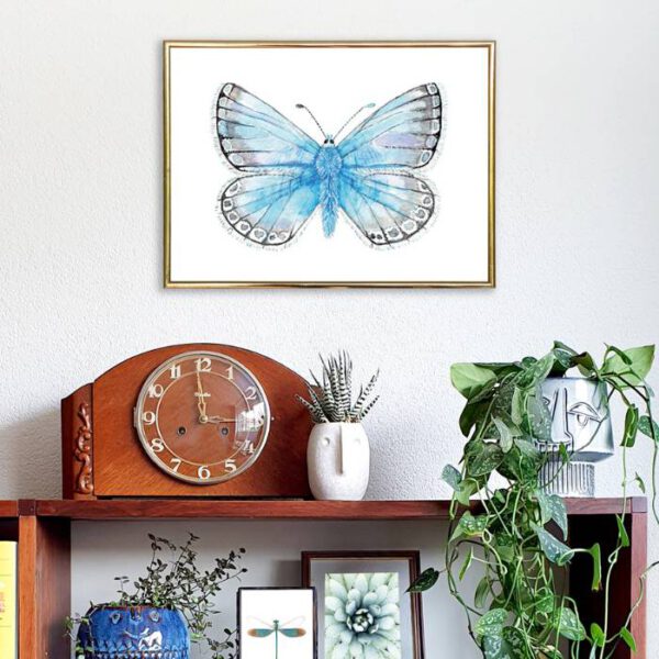 Bleek blauwtje vlinder poster sfeer
